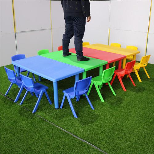 工厂批发幼儿园塑料桌椅带升降六人幼儿园桌子学生课桌儿童课桌椅